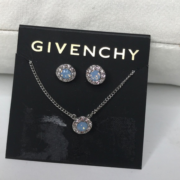 Givenchy Pavé Pendant Necklace & Stud Earrings Set - Picture 3 of 4